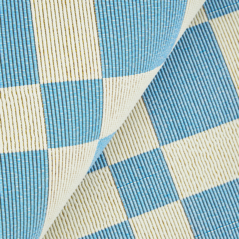 Terra Square Pattern Blue Runner Rug