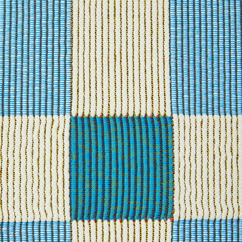 Terra Square Pattern Blue Rug