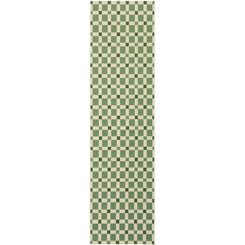 Terra Square Pattern Green Rug