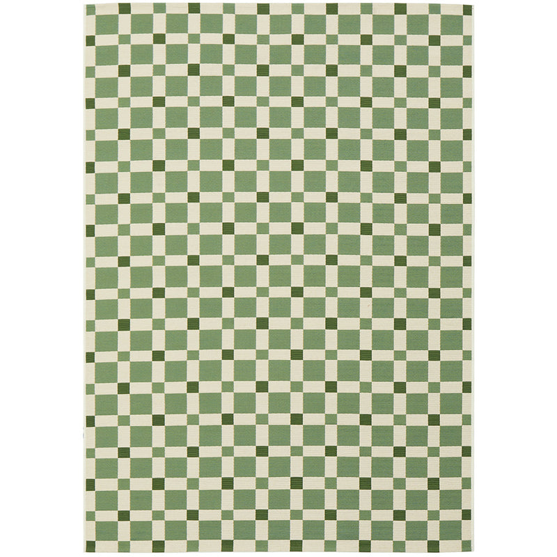 Terra Square Pattern Green Rug