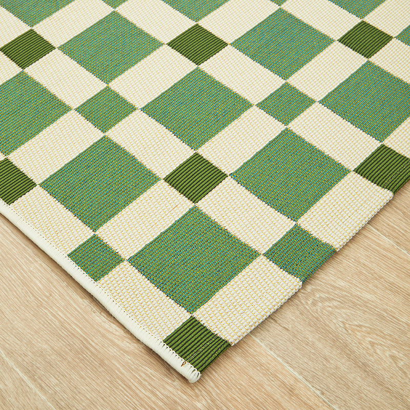 Green Grid Rug Pattern Indoor / out door rug ,Rectangle flatweave Rug , Green colour patterns ...