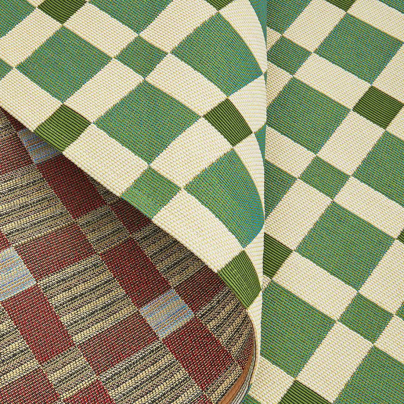 Terra Square Pattern Green Rug