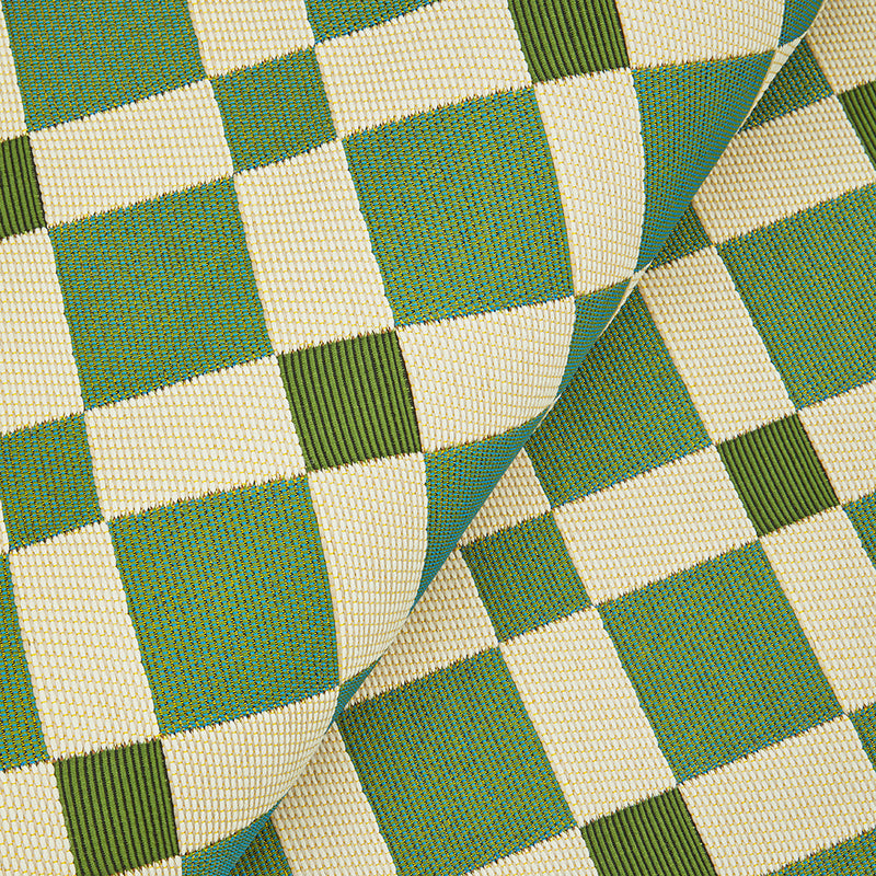 Terra Square Pattern Green Rug