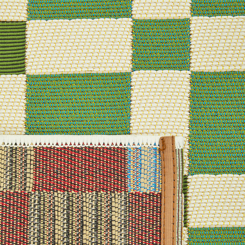 Terra Square Pattern Green Rug