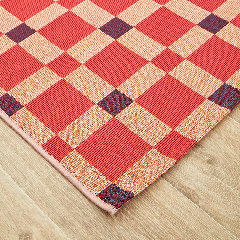 Terra Square Pattern Pink Rug