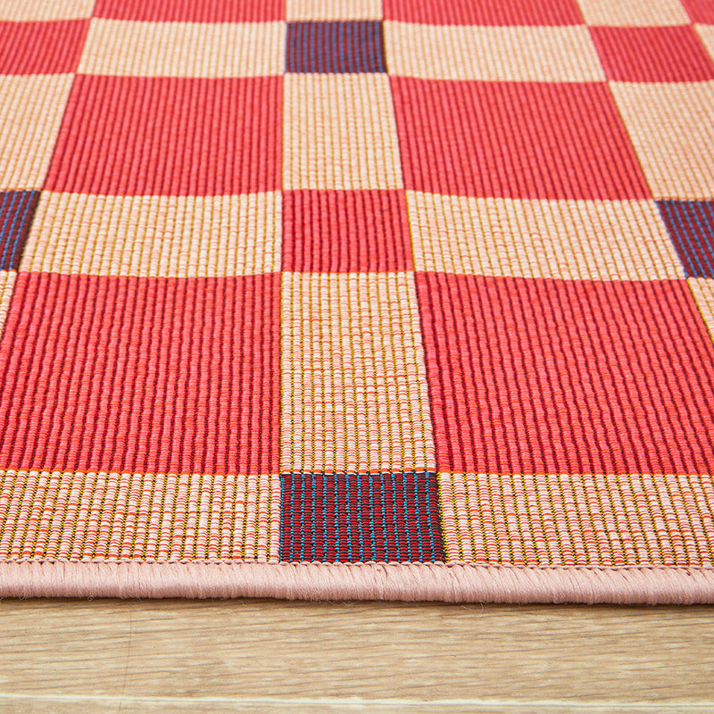 Terra Square Pattern Pink Rug
