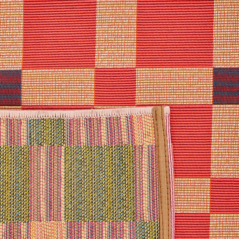 Terra Square Pattern Pink Rug