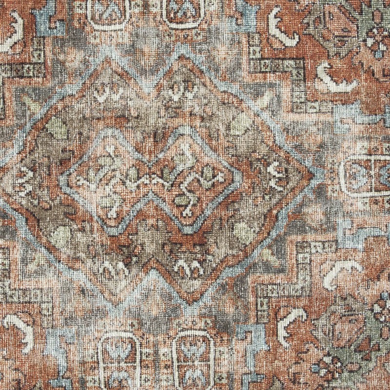 Retro Elegant Terracotta Runner Rug