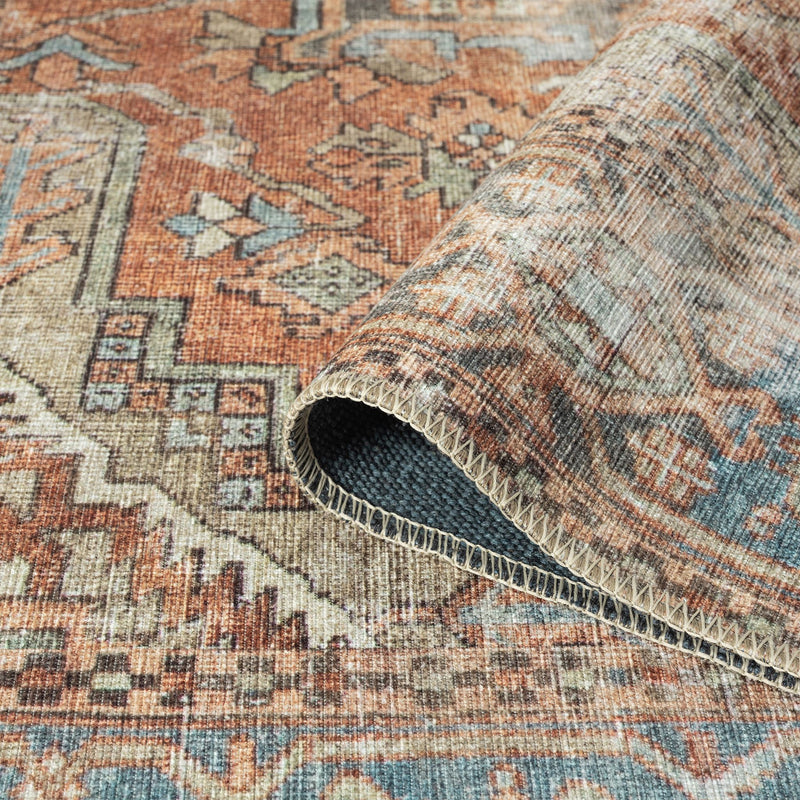 Retro Elegant Terracotta Runner Rug