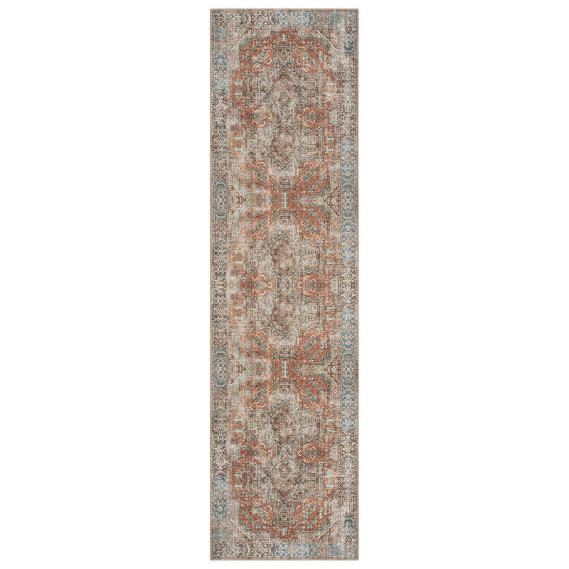 Retro Elegant Terracotta Runner Rug