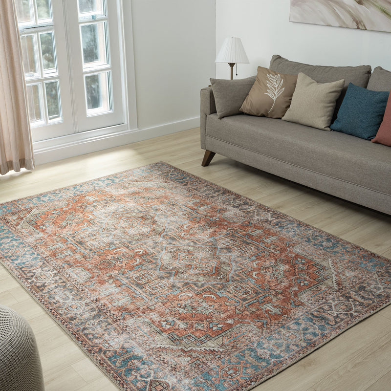Retro Elegant Terracotta Rug
