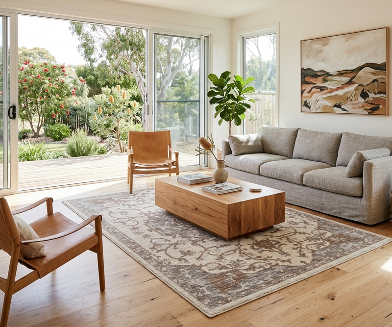 Vista Medallion Ivory Grey Rug