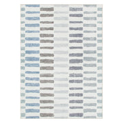 Machine Washable Stripe rug Blue