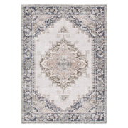 Machine Washable Medalion rug Blue