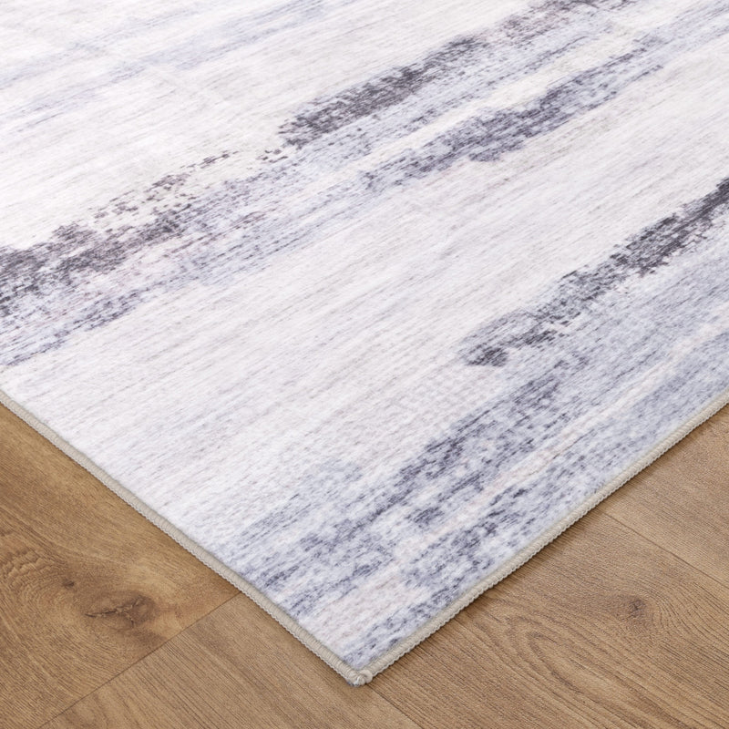 Carewell Abstract Machine Washable Blue Rug