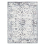 Machine Washable Medalion rug Blue