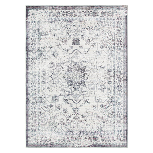 Machine Washable Medalion rug Blue