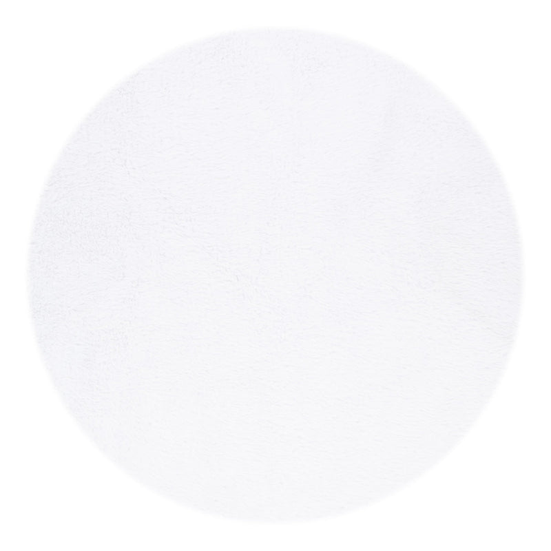 Mila Machine Washable Shaggy White Round Rug