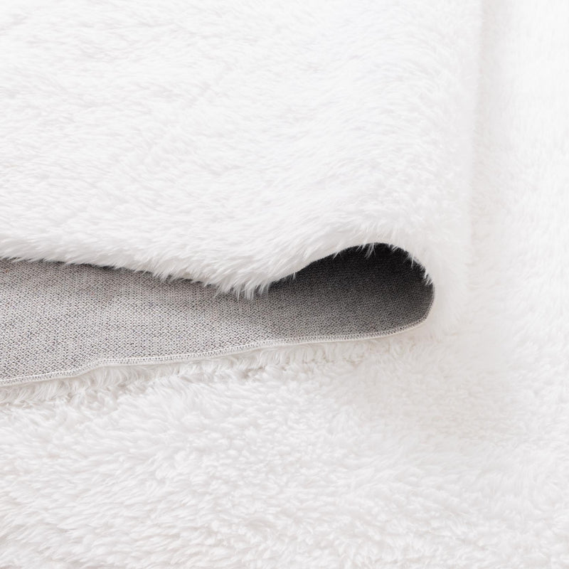 Mila Machine Washable Shaggy White Rug