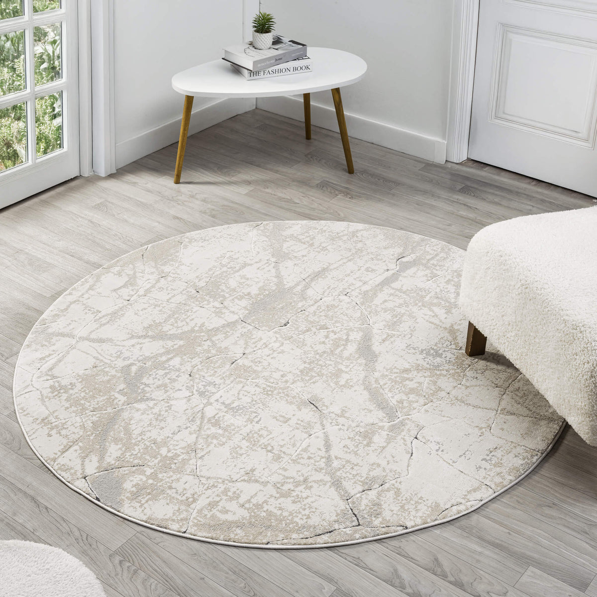 Soft Polyester ultra-modern Round Rug Contemporary dense Pile shed ...