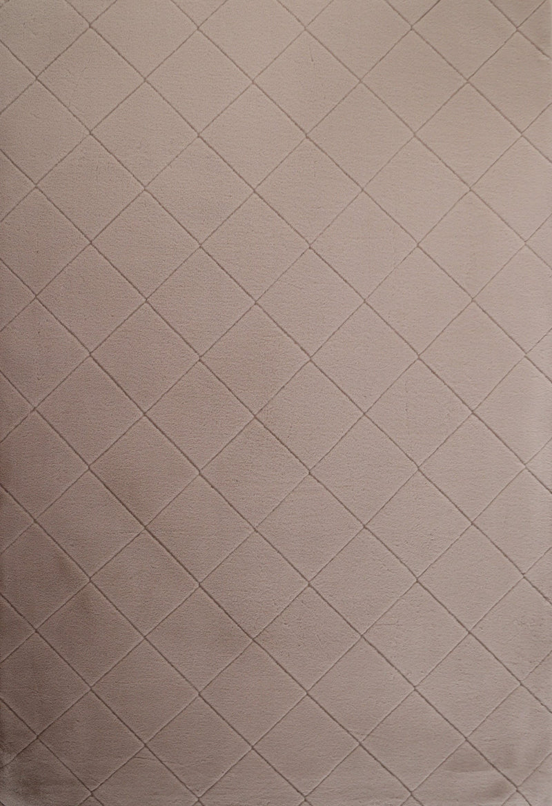 Plush Faux Fur Diamond Beige Rug