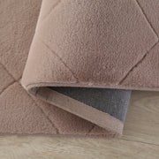 Plush Faux Fur Diamond Beige Rug