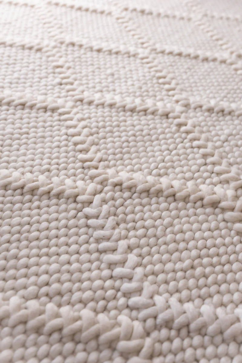 Treasure White Wool Rug