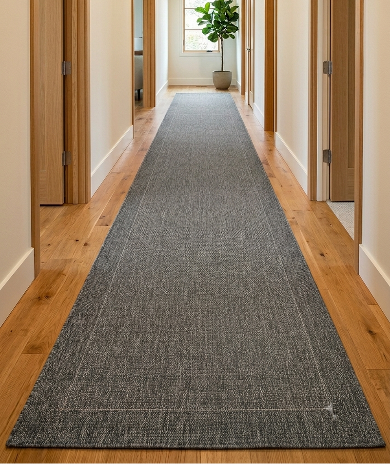 Outdoor Living Sisal Charcoal Runner Rug