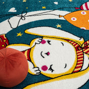 Kidszone Moon Bunny Blue Rug
