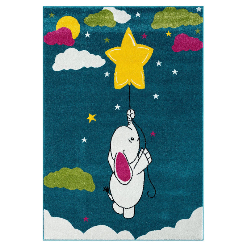 Kidszone Elephant Blue Rug