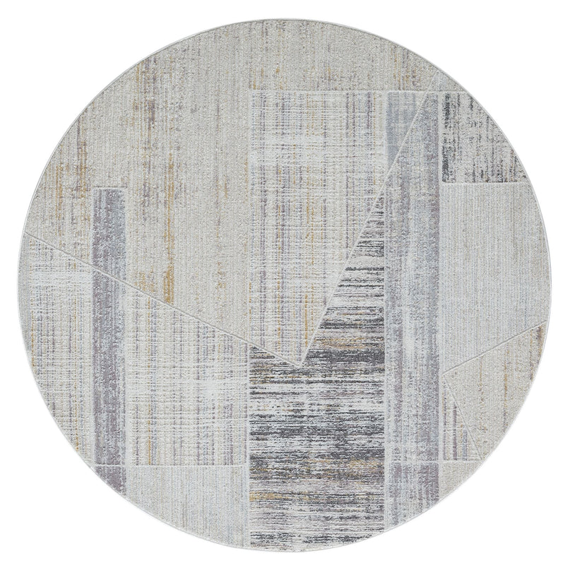 Feast Peony Slate Round Rug