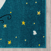 Kidszone Moon Bunny Blue Rug