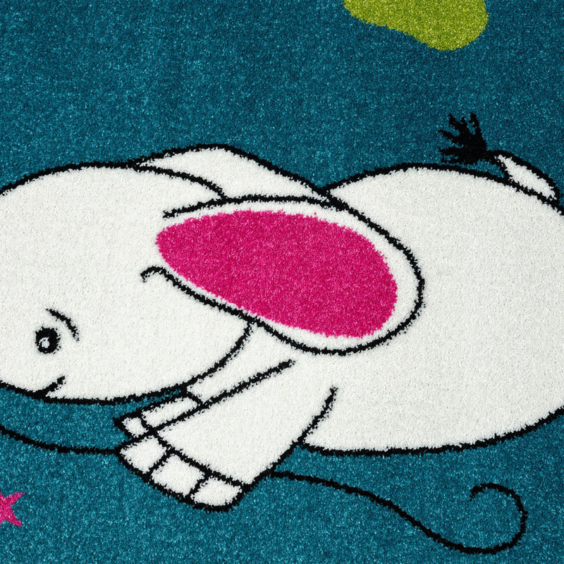 Kidszone Elephant Blue Rug
