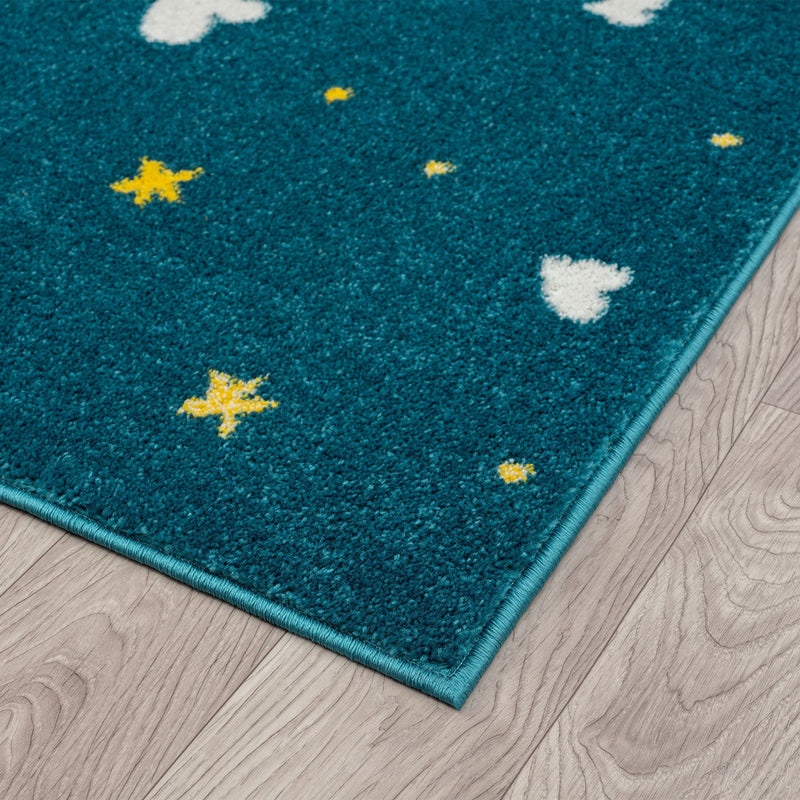 Kidszone Moon Bunny Blue Rug
