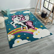 Kidszone Yunikorn Blue Rug