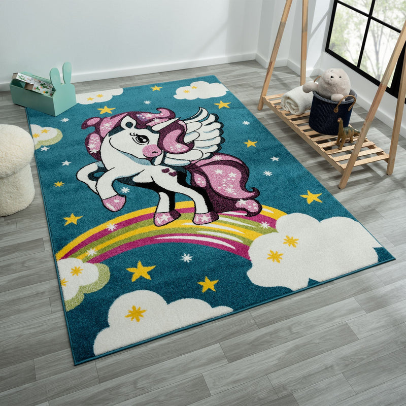 Kidszone Yunikorn Blue Rug