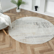 Feast Peony Slate Round Rug