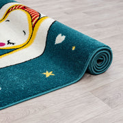 Kidszone Moon Bunny Blue Rug