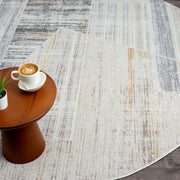 Feast Peony Slate Round Rug