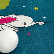 Kidszone Elephant Blue Rug