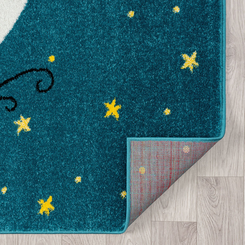 Kidszone Moon Bunny Blue Rug