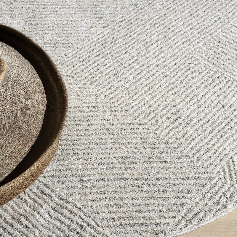 Mother Earth Sand Grey Round Rug