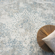 Celestial Medallion Flower Grey Blue Rug
