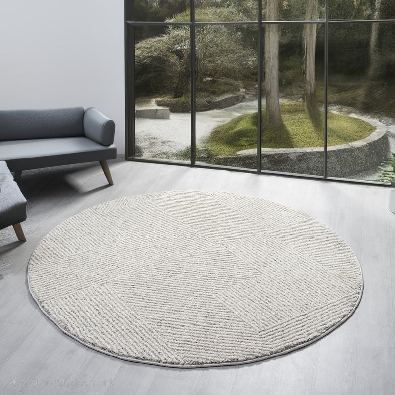 Mother Earth Sand Grey Round Rug