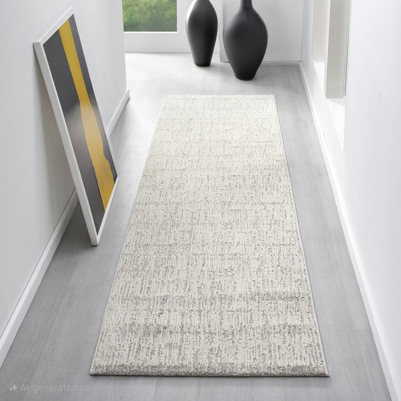 Mother Earth Oyster Grey Runner Rug