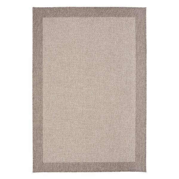 Lumina Indoor Outdoor Border Taupe Rug