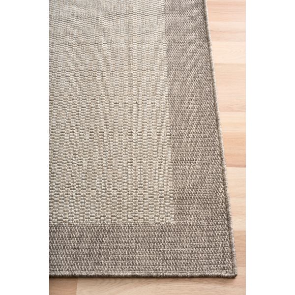 Lumina Indoor Outdoor Border Taupe Rug