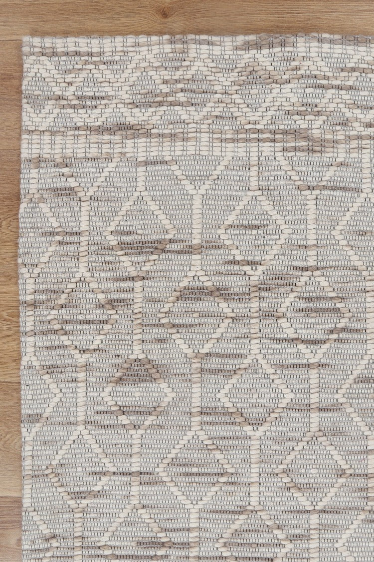 Wamberal Lattice Beige Wool Rug