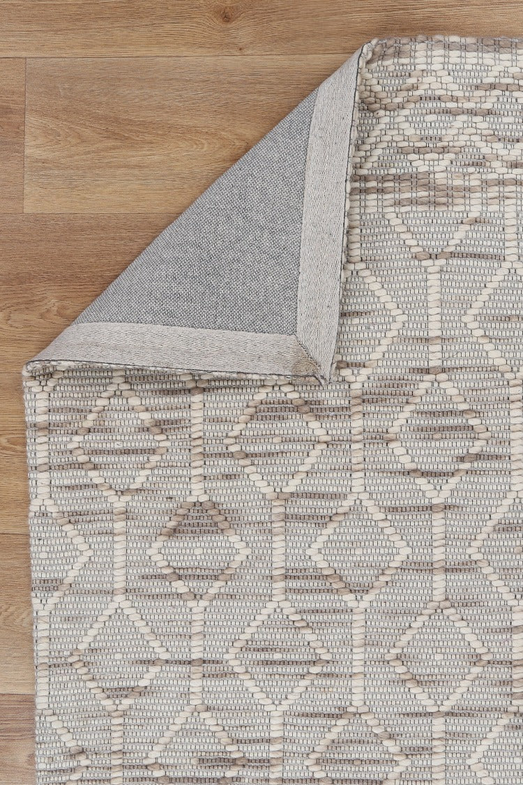 Wamberal Lattice Beige Wool Rug