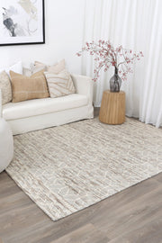 Wamberal Lattice Beige Wool Rug